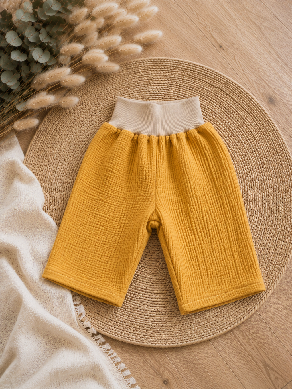 Kurze Bio- Musselinhose