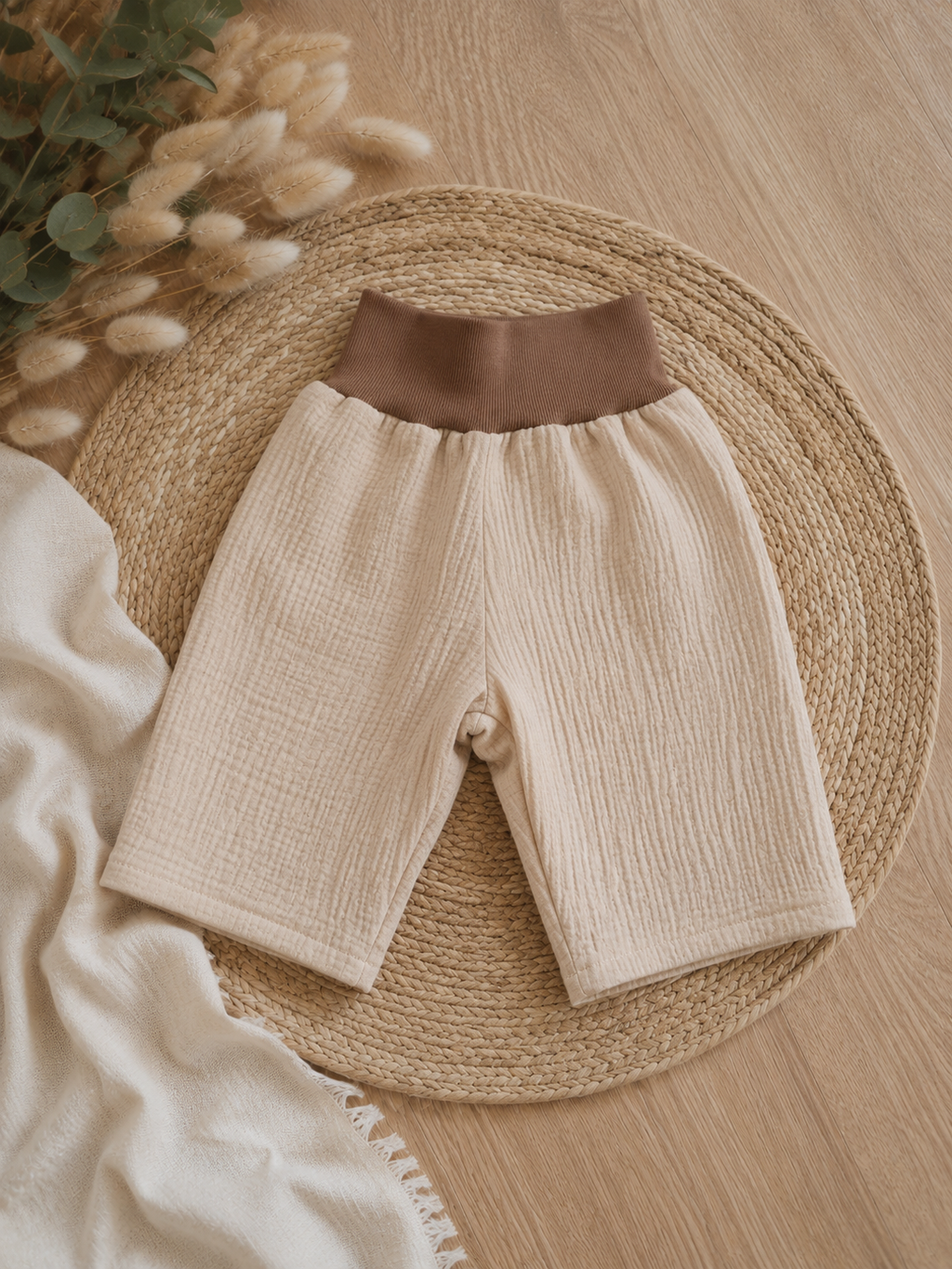 Kurze Bio- Musselinhose
