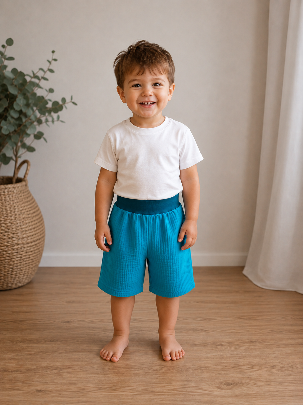 Kurze Bio- Musselinhose