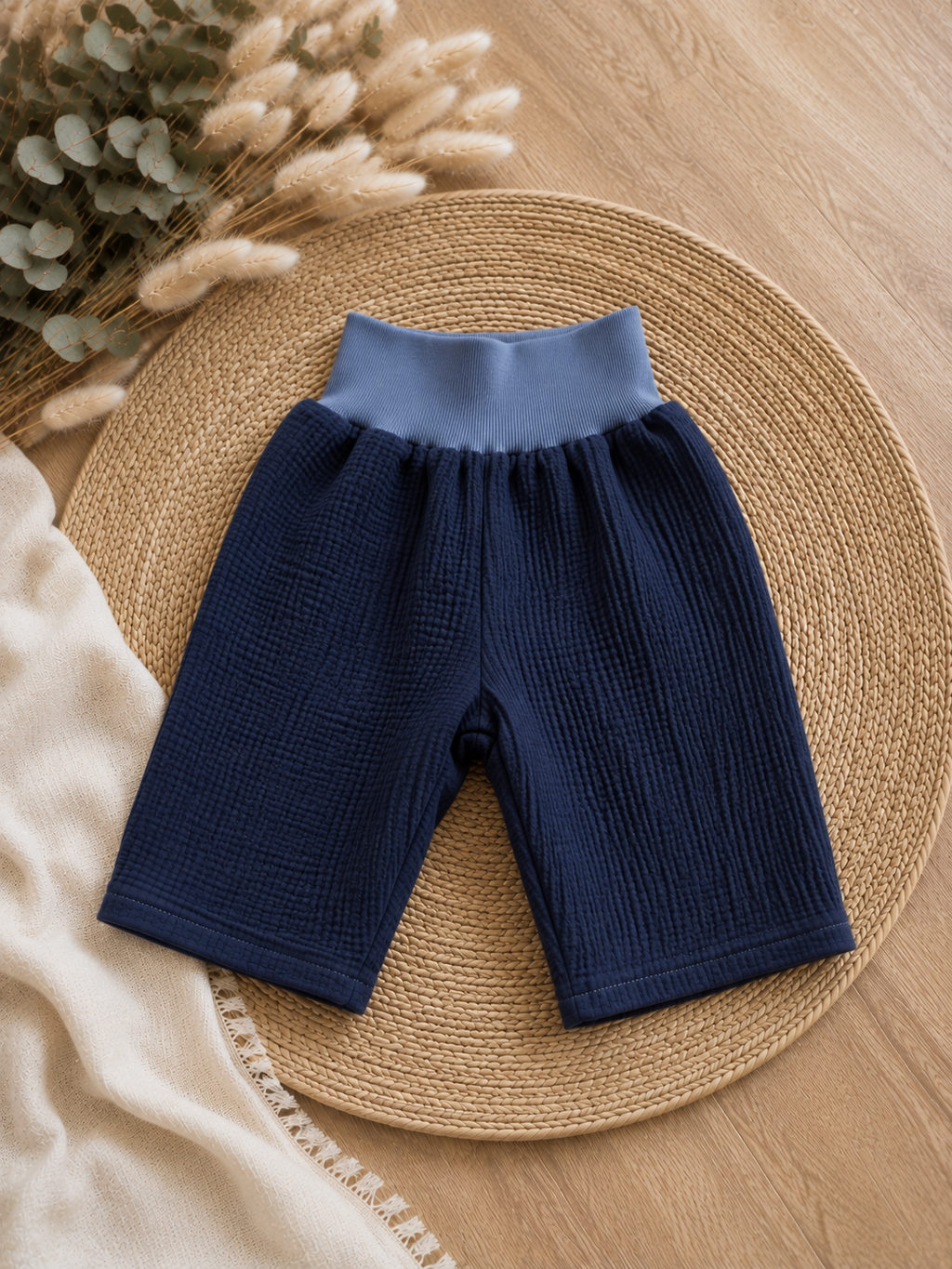 Kurze Bio- Musselinhose