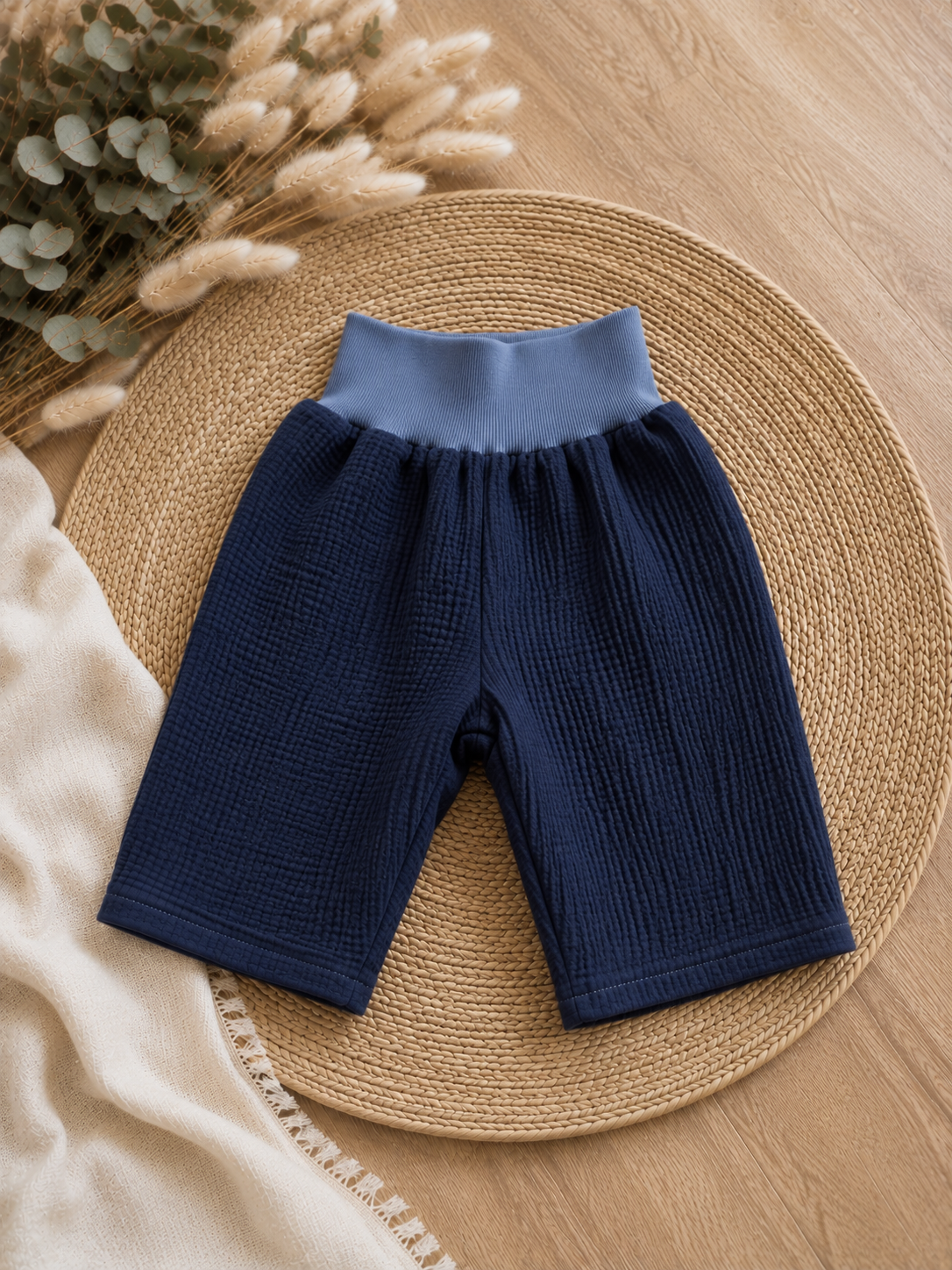 Kurze Bio- Musselinhose