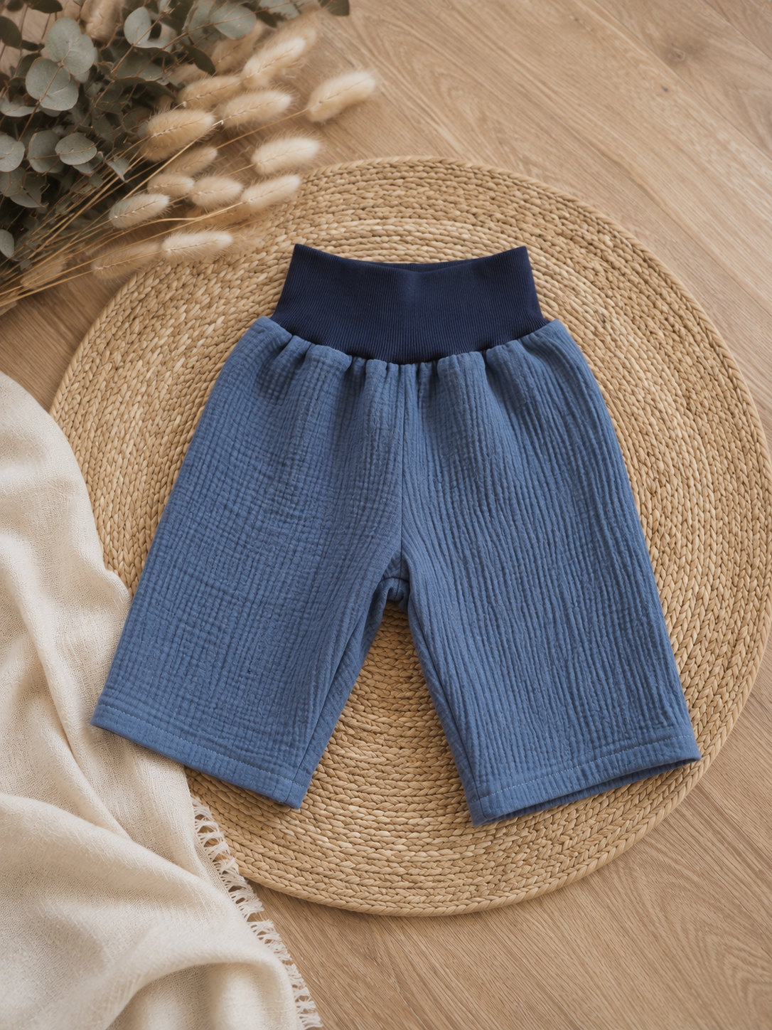Kurze Bio- Musselinhose