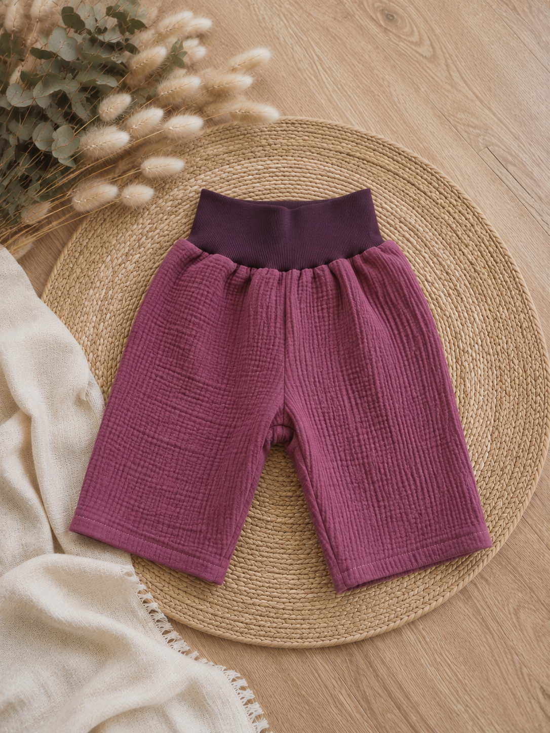 Kurze Bio- Musselinhose