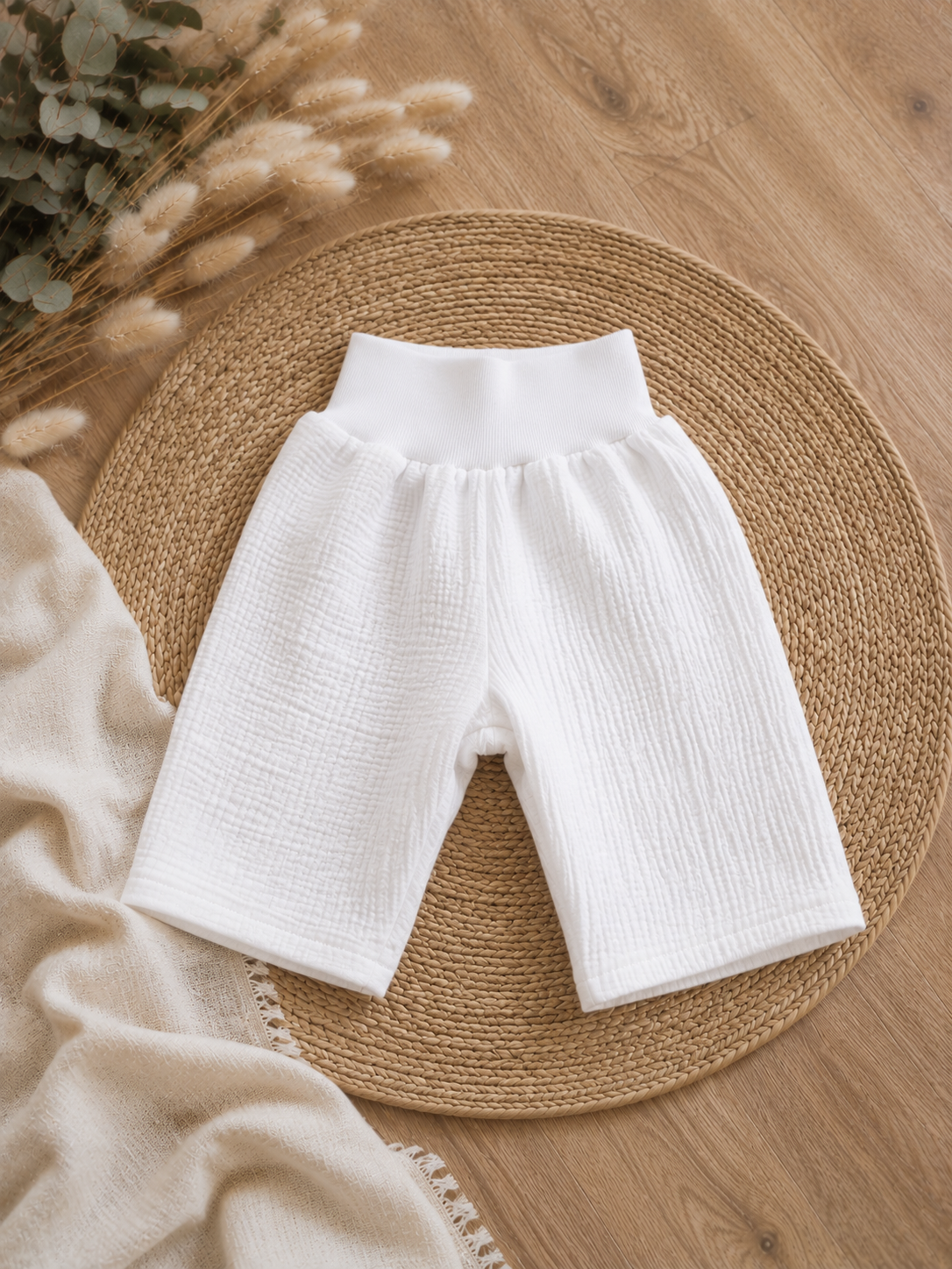Kurze Bio- Musselinhose