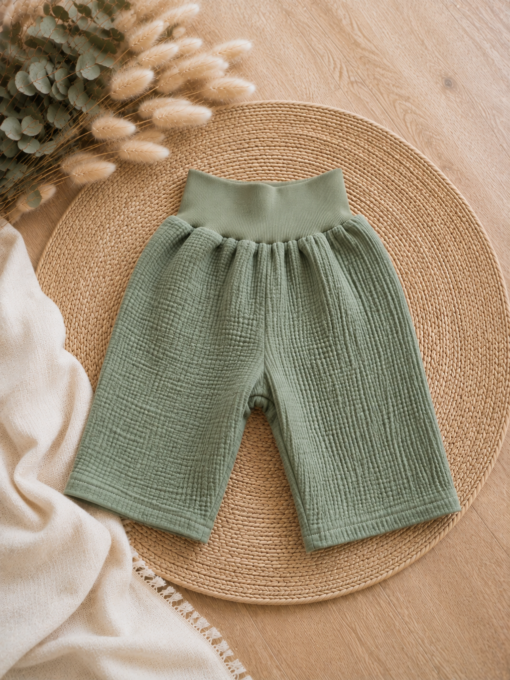 Kurze Bio- Musselinhose